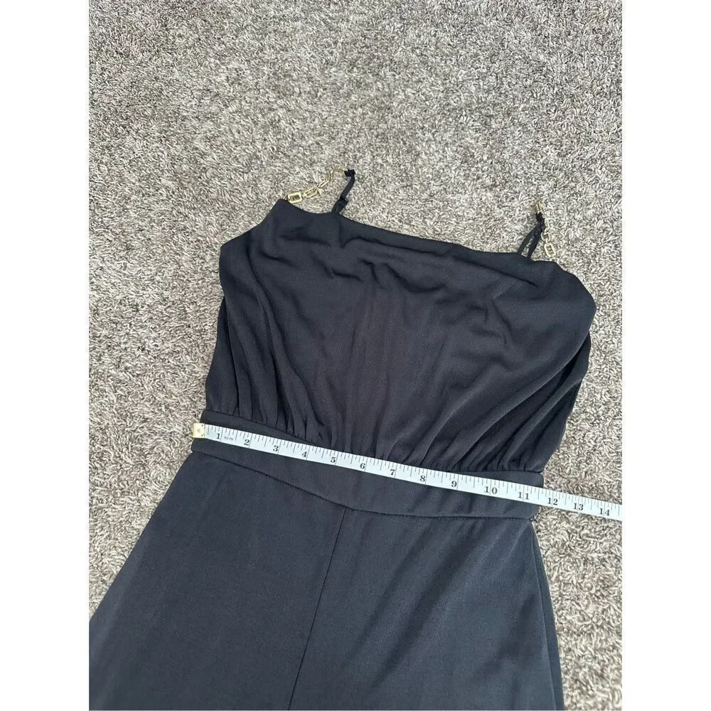 Jason Wu Palazzo Cowl Neck Chain Straps Black Jumpsuit Wide Leg Formal Party XS